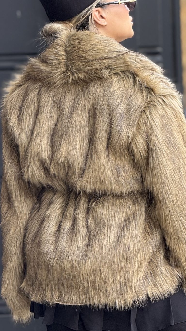 کت خز گرگی قهوه ایی